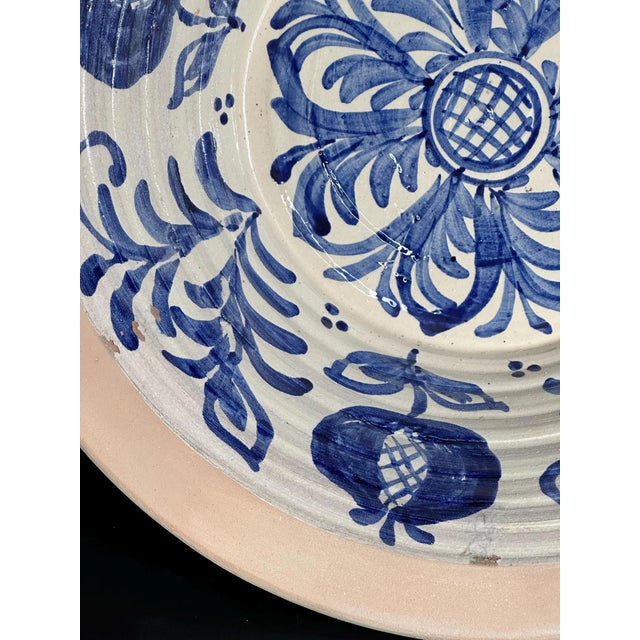 Large Spanish Blue Fajalauza Ceramic Lebrillo Bowl For Sale - Image 5 of 8
