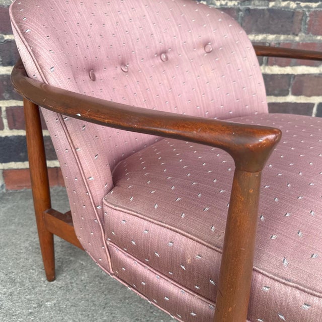 Pink Finn Andersen for Selig Barrel-Back Lounge Chair With Wood Frame For Sale - Image 10 of 12
