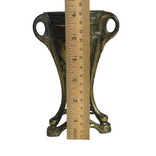 Antique 1920’s Urn Style Incense Burner Base Bronze and Brass Art Nouveau Depose France Victorian For Sale In Orlando - Image 6 of 12