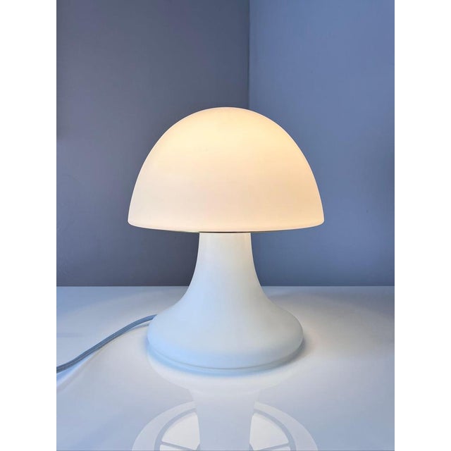 White Mushroom Table Lamp from Glashütte Limburg For Sale - Image 3 of 11