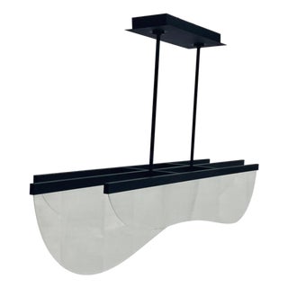 Sean Lavin "Nyra" Linear Pendant for Visual Comfort, Black Metal & Acrylic For Sale