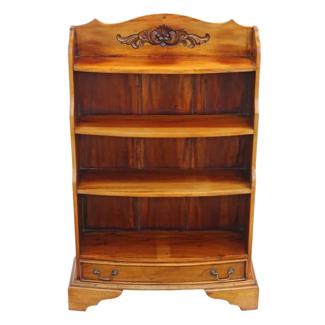 Large Late 20th Century Mahogany Waterfall Bookcase, 1990s For Sale