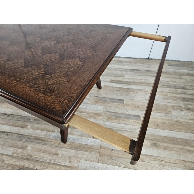 Art Deco Style Geometric Oak Table with Side Extensions, 1950 For Sale - Image 14 of 18
