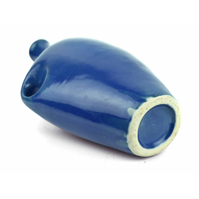 Ceramic Mid 20th Century Modern Abstract Cobalt Blue Studio Pottery Vase For Sale - Image 7 of 7