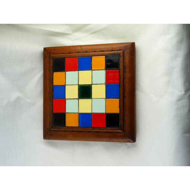 Mid-Century French Multicolor Tiled Trivet For Sale - Image 6 of 11