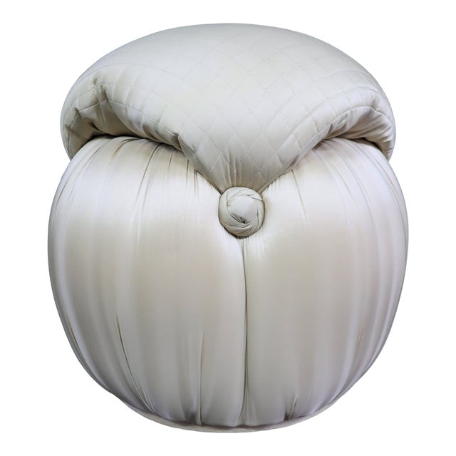 Tufted Tiered Pouf Footstool For Sale