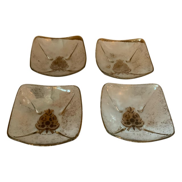 1960s Set of 4 Mid Century Modern Georges Briard Glass Bowls Regalia" or "Harvest" H For Sale - Image 4 of 4