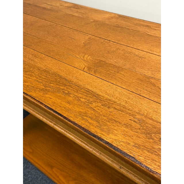 Brown Broyhill Attic Heirlooms Rustic Oak Console / Sofa Table For Sale - Image 8 of 12