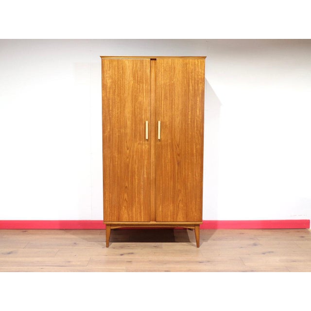 Mid Century Modern Teak Wardrobe Armoire by Alfred Cox Danish Style For Sale - Image 13 of 15