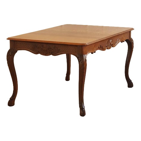 Antique French Country-Style Oak Dining Table, 1890s For Sale