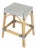 Robias 24.5 in. Seat Height Rectangular Rattan Backless Counter Stool with Footrest, White/Black Dot/ Natural Rattan Frame For Sale