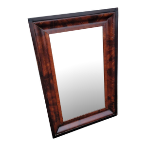 19th Century Empire Mahogany Ogee Wall Mirror in Rectangular Antique Gilt Frame