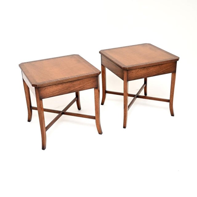 1950s Georgian Style Bedside Tables, 1950s, Set of 2 For Sale - Image 5 of 11