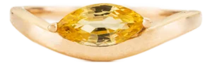 14k Gold Retro Yellow Sapphire Solitaire Ring Size 5.5