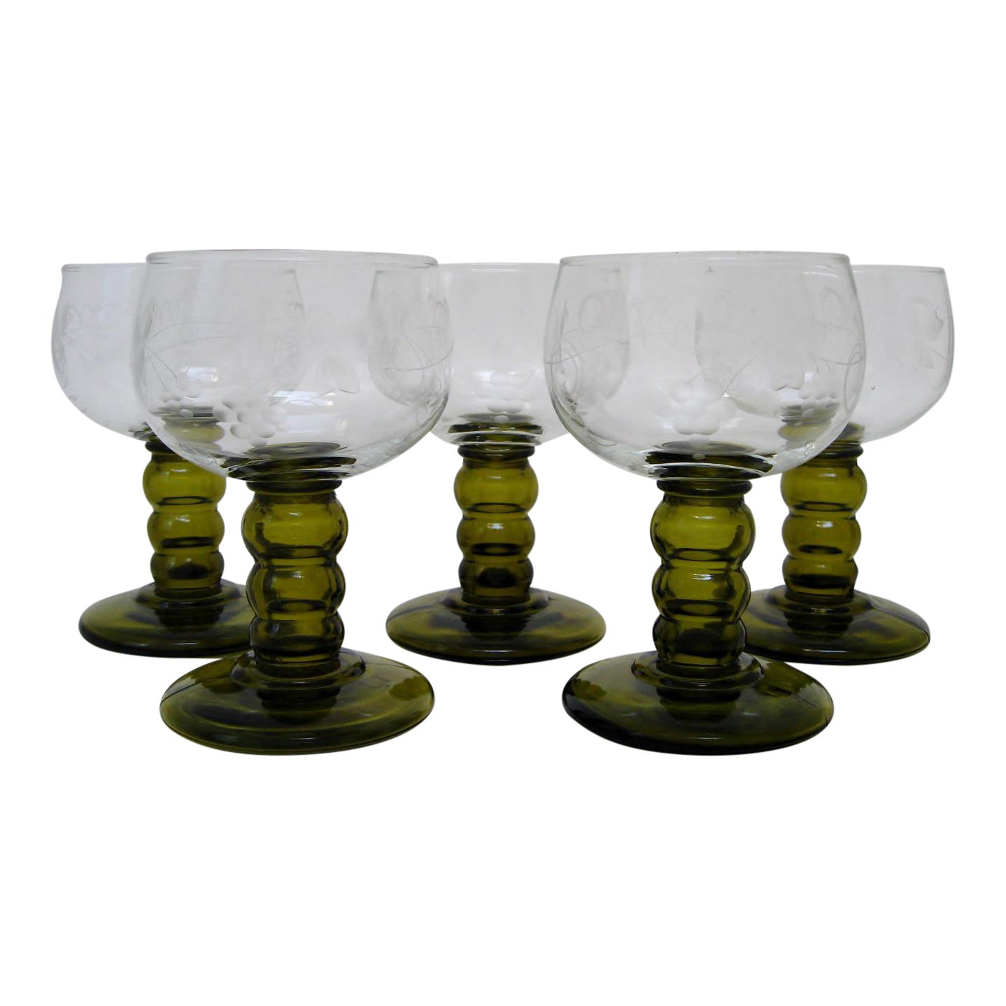 Vintage German Roemer Wine Glasses Set of 5 Chairish