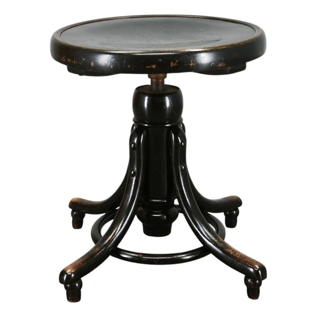 Adjustable Bentwood Piano Stool in the style of Thonet, Czechoslovakia, 1930s For Sale