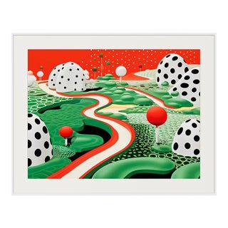 Contemporary 'Landscape' in the Style of Yayoi Kusama - Framed Limited Edition Fine Art Print For Sale