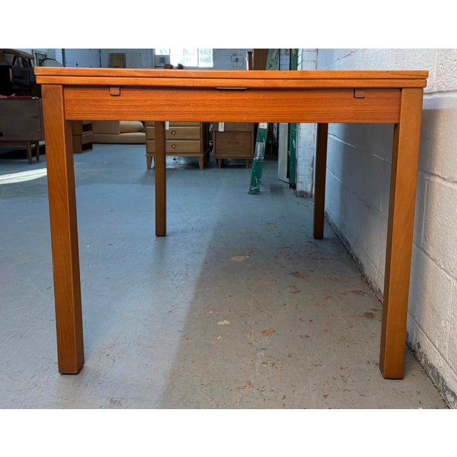 Mid-Century Modern Danish Teak Draw-Leaf Table For Sale - Image 12 of 14