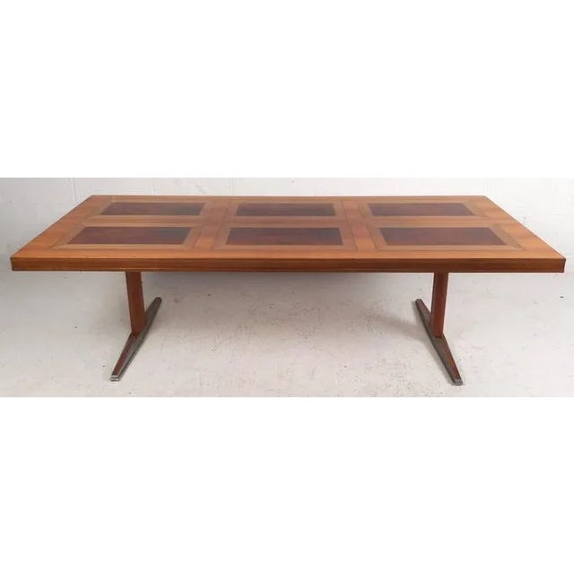 Elegant vintage modern Danish coffee table features the ability to raise all the way to 26.5" high with a convenient...
