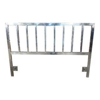 Mid Century Modern Milo Baughman Style Full Size Metal Headboard For Sale