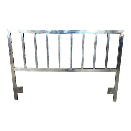 Mid Century Modern Milo Baughman Style Full Size Metal Headboard