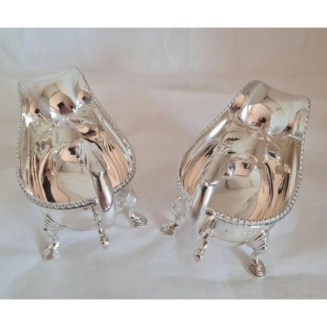 Early 20th Century Antique Sterling Silver Sauce Boats from Stokes & Ireland, 1912 For Sale - Image 5 of 12