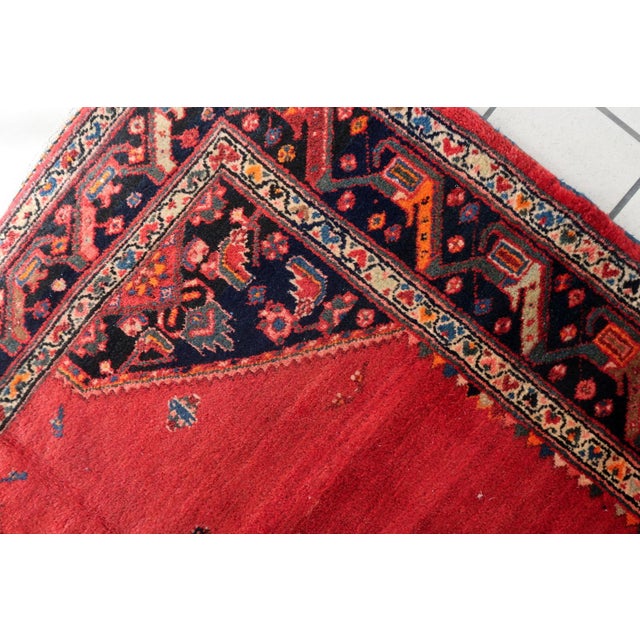 1960s, Handmade Vintage Persian Hamadan Rug 4.5' X 6.9' For Sale - Image 4 of 14