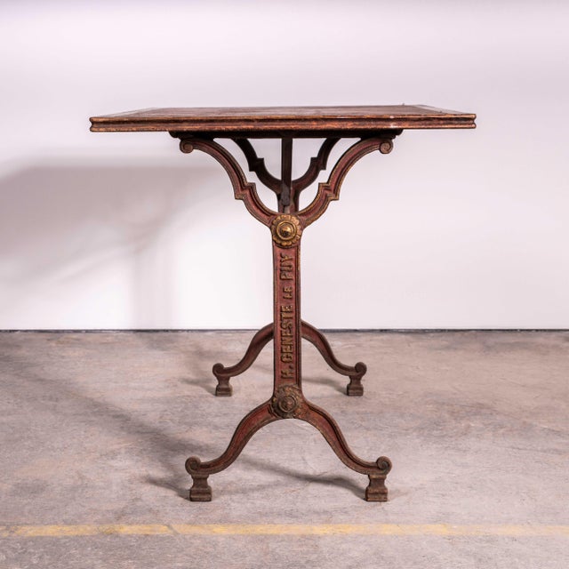 Wood Vintage French Intricate Relief Cast Base Table, 1920s For Sale - Image 7 of 7