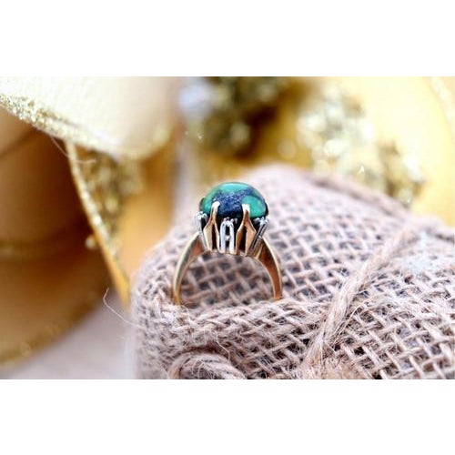 Gold Ring with Diamonds in Brilliant Cut For Sale - Image 4 of 7