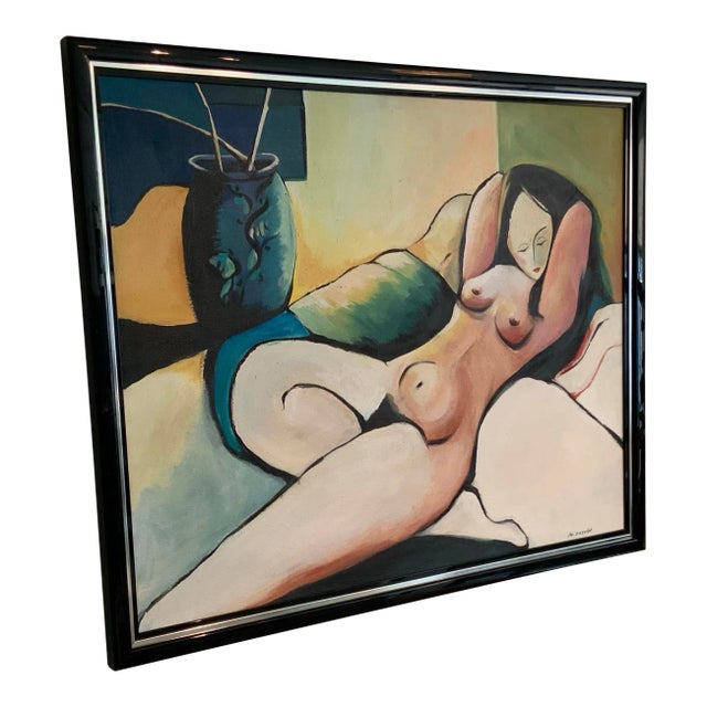 Woman in Repose, explores the elegance of simplicity, merging modern figurative art with the timeless appeal of mid-...