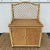 Hollywood Regency Vintage Henry Link Wicker Server Cabinet with Woven Rattan & Casters For Sale - Image 3 of 11