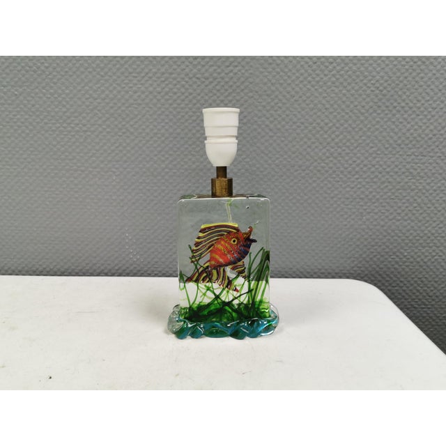 Murano Glass Aquarium Table Lamp by Alfredo Barbini for Cenedese Vetri, Italy, 1950s For Sale - Image 4 of 17