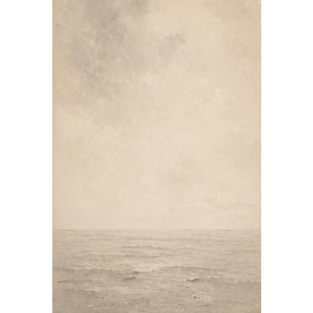 Minimal Coastal Horizon Study, Abstract Ocean Art Print, 24" × 36" For Sale
