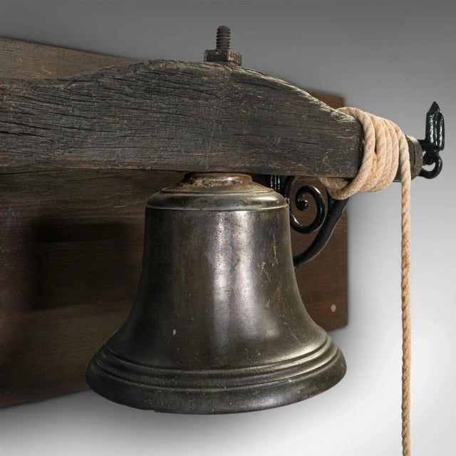 1800s Antique Georgian English Bronze Mounted School Bell For Sale - Image 9 of 11