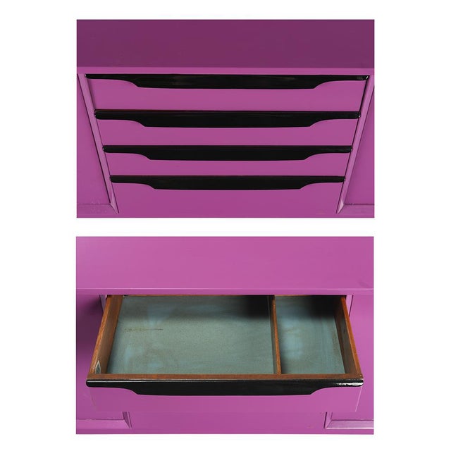 Purple Lacquered Wood Console Table, 1960s For Sale - Image 3 of 5