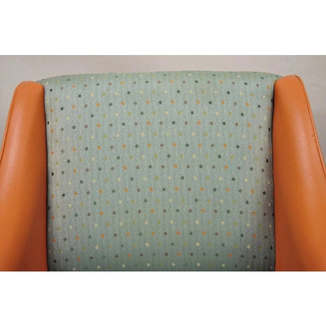 Mid-Century Modern Late 20th Century Postmodern Orange Green Lounge Chairs by Global Upholstery Company LTD - A Pair For Sale - Image 3 of 12