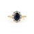 VRJewels 1.55ct Blue Sapphire Diamond Halo Ring Size 5 in 14k Yellow Gold For Sale - Image 4 of 14