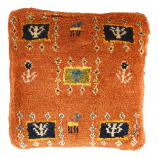 Fine Hand Knotted Persian Gabbeh Pillow For Sale