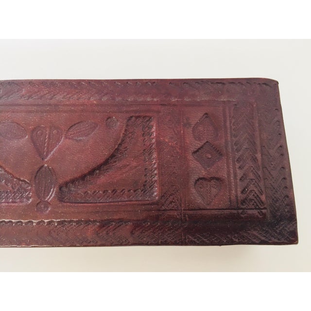 African Tooled Brown Leather Tuareg Box Chairish