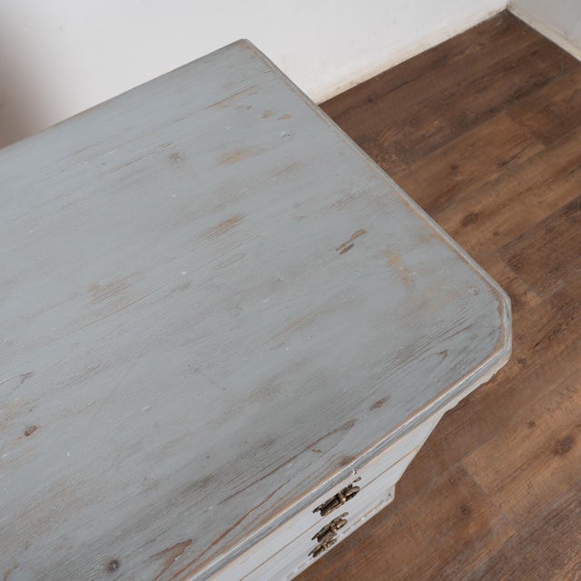 Mid 19th Century 19th Century Blue Gustavian Pine Chest of Three Drawers For Sale - Image 5 of 10