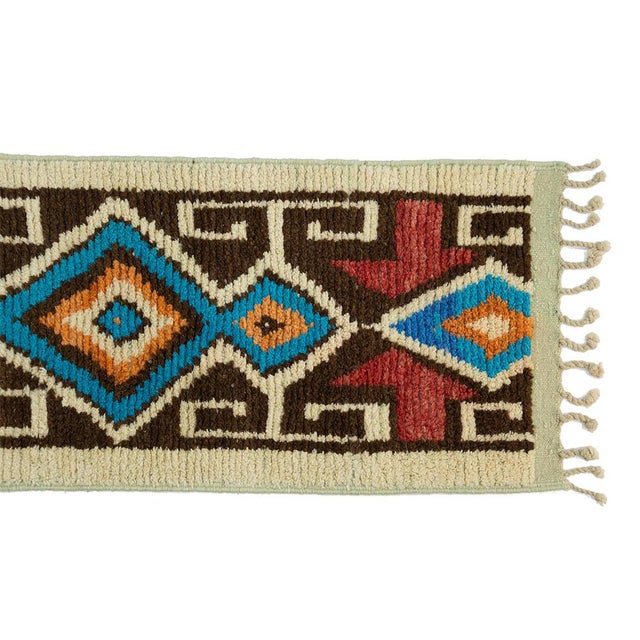 Tribal Tribal Diamond Hand-Knotted Moroccan Wool Runner | 10'8" X 2'1" | One of a Kind For Sale - Image 3 of 9