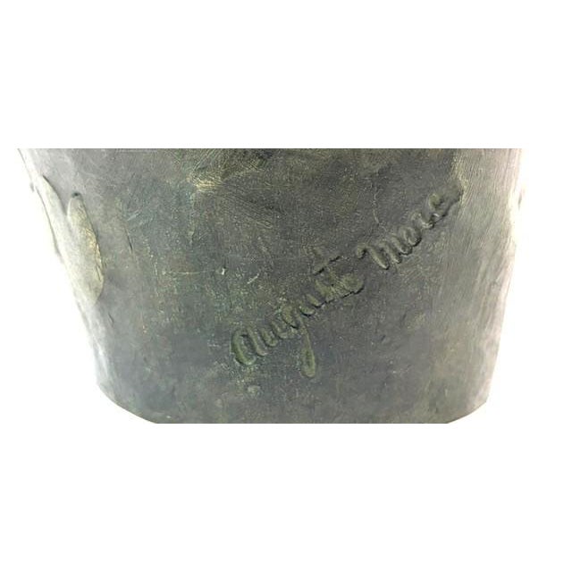 Vintage French Art Nouveau Bronze Figural Vase After Auguste Moreau For Sale - Image 9 of 11