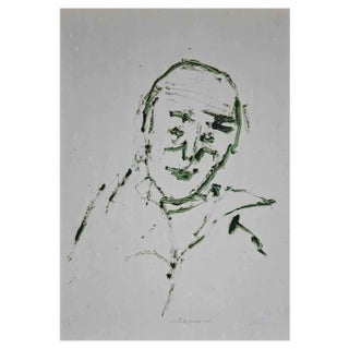 Mino Maccari, Portrait, Original Drawing, Mid-20th-Century For Sale