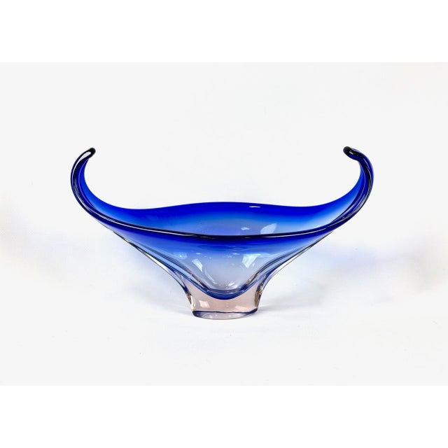 Vintage Murano Blue Glass Bowl, 1960s For Sale - Image 10 of 10