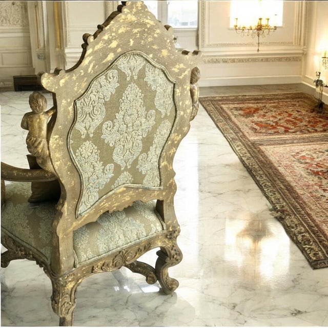 Louis XV French Italian Rococo Armchairs Chairs- Set of 2 For Sale - Image 12 of 12