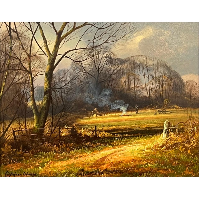 Farm in the Woods at Winter in the English Countryside with Warm Brown Colours Circa 1990 For Sale - Image 15 of 15