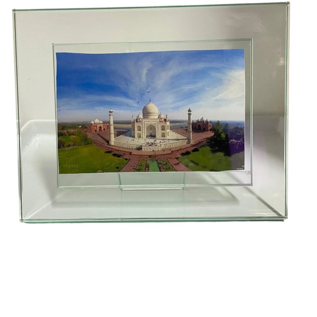 2000s Sheffield Solid Glass Floating Picture Tabletop Frame Chairish