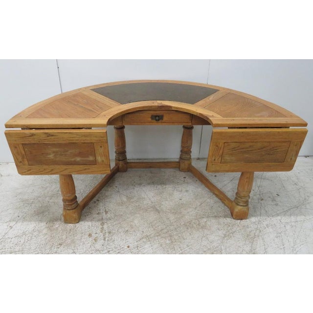 Distressed Country Oak Half Round Desk Chairish