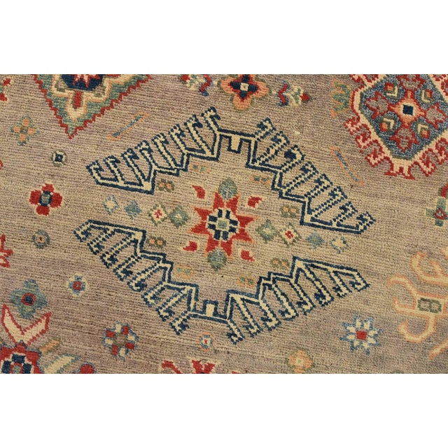 2020s Kazak Rug 8’1” X 10’2” Gray Wool Tribal Hand-Knotted Oriental Carpet For Sale - Image 5 of 14