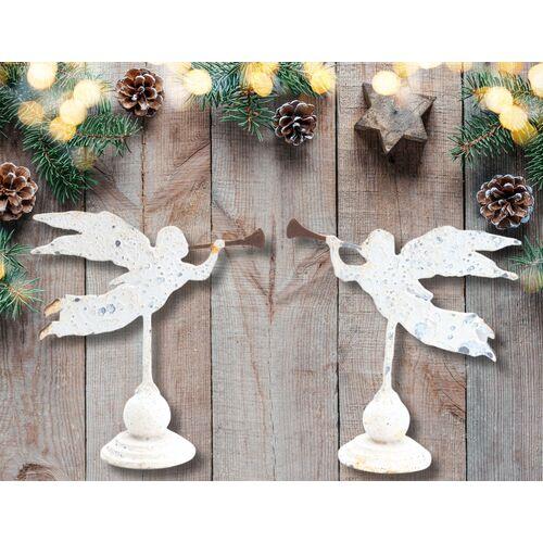English Salvaged Metal Angels, a Pair For Sale - Image 4 of 4
